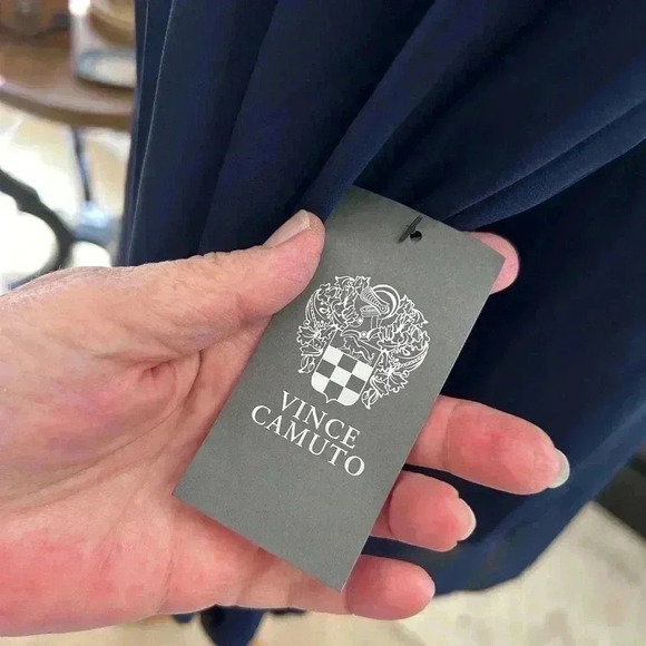 NWT Vince Camuto Navy Embellished Blouse - Picture 7 of 9